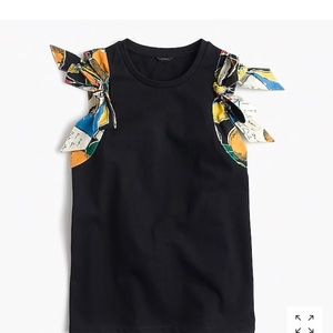 J Crew  NWT bow shoulder top